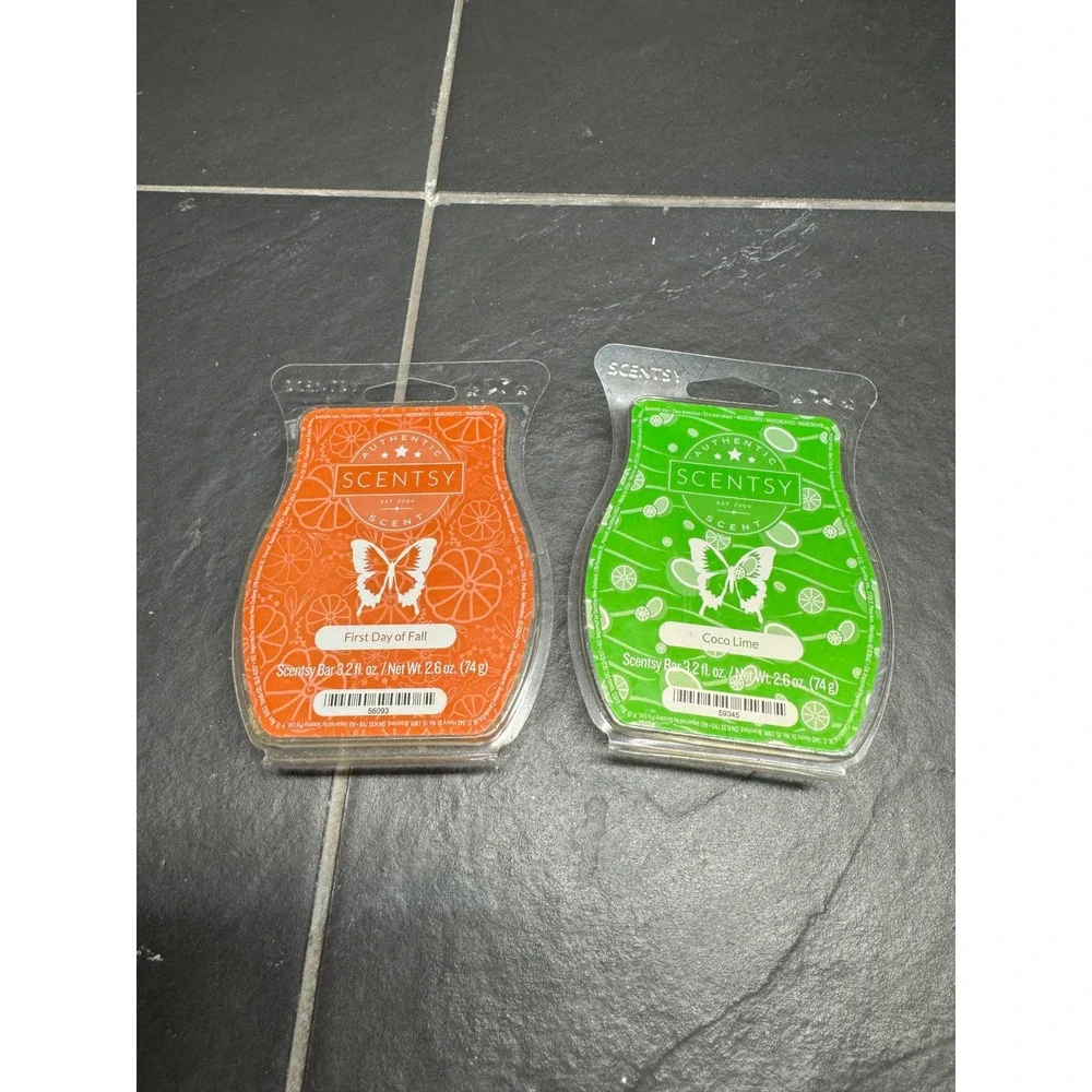 Scentsy Wax Melt Bar Bundle First Day of Fall and Coco Lime Partially Used